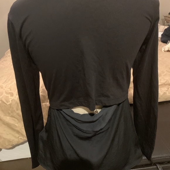 NWT All Saints Black Draped Back Top XS - Picture 4 of 6